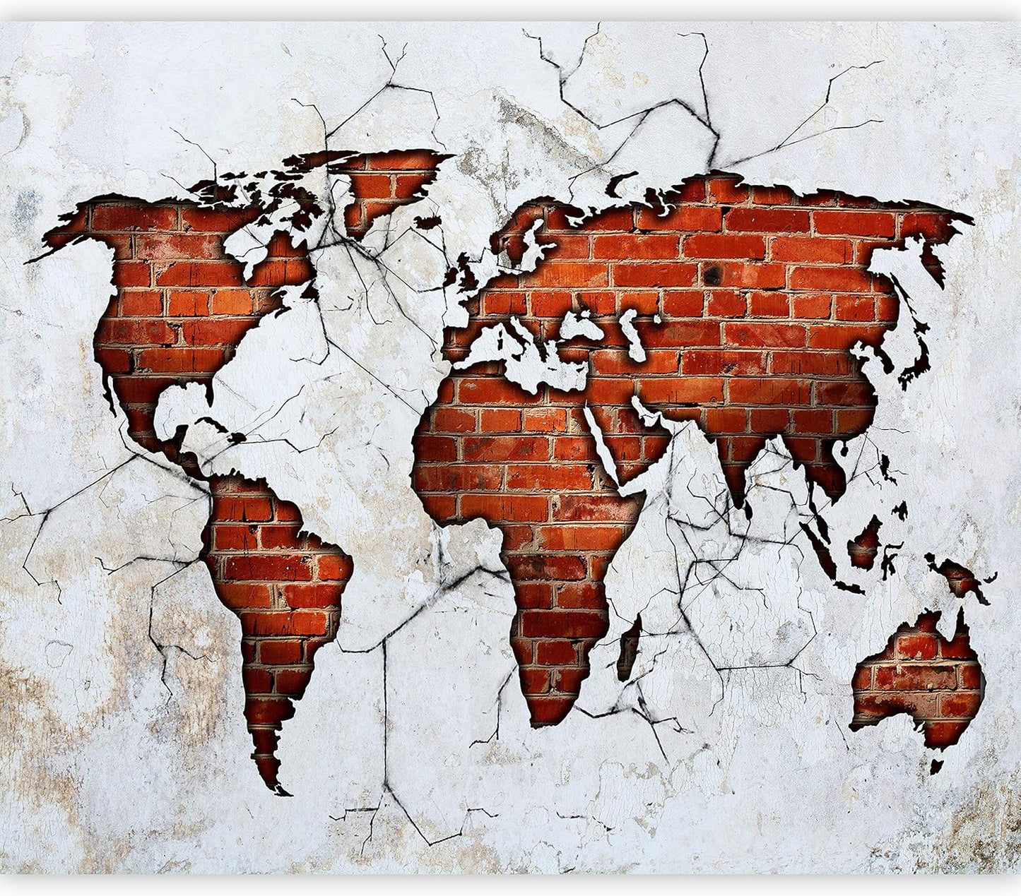 artgeist Wall Mural World Map 77x55 in - XXL Peel and Stick Self-Adhesive Wallpaper Removable Large Sticker Foil Wall Decor Print Picture Image Design Map of The World k-A-0495-a-a